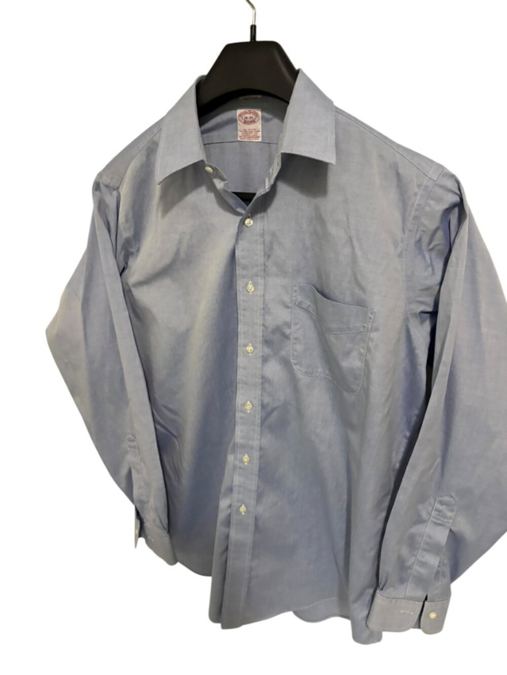 Brooks Brothers 1818 Regular Fit All Cotton Shirt Mens Size 16-35 Blue - Picture 2 of 6